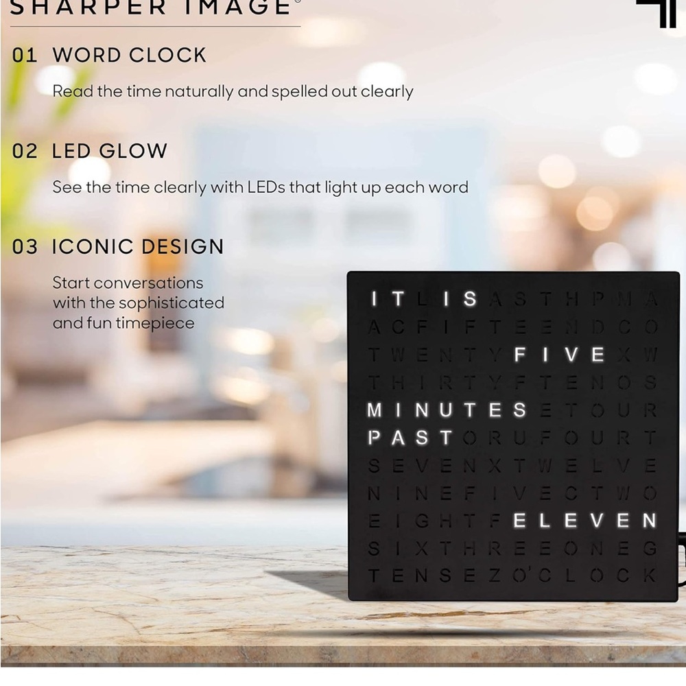 Sharper Image Black LED Timepiece